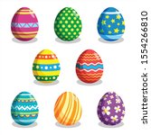 Set Of Colorful Easter Eggs...