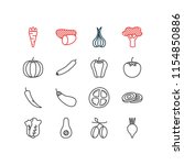 vector illustration of 16 food... | Shutterstock .eps vector #1154850886