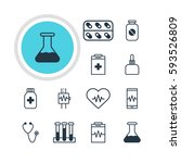 illustration of 12 health icons.... | Shutterstock . vector #593526809
