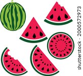  watermelon svg vector... | Shutterstock .eps vector #2000572973