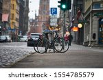 Urban streets with bikes. Riga