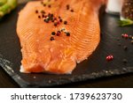 Salmon with black pepper on...