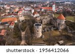 Thun Castle in Cesis from above - amazing drone footage