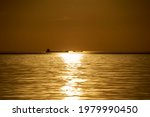sunset at sea. variety of colors and hues of the rising sun. Sea landscape.