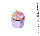 Cupcakes With Swirled Rainbow...