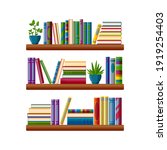 racks with books and plants.... | Shutterstock .eps vector #1919254403
