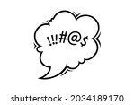 swearing speech bubble censored ... | Shutterstock .eps vector #2034189170