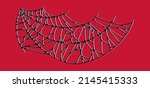 spider web isolated on red... | Shutterstock .eps vector #2145415333