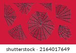 spider web set isolated on red... | Shutterstock .eps vector #2164017649
