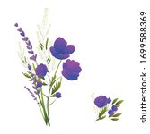  wildflowers. bouquets of... | Shutterstock .eps vector #1699588369