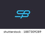 connected alphabet letter sb... | Shutterstock .eps vector #1887309289