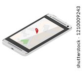 navigation map. map on phone ... | Shutterstock .eps vector #1210009243