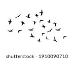 flock of flying birds isolated... | Shutterstock .eps vector #1910090710