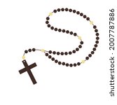 brown wooden catholic rosary... | Shutterstock .eps vector #2007787886