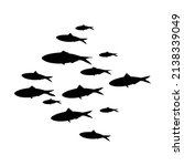 school of fish. silhouette of...