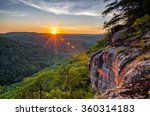 Summer sunset over the Big South Fork National River and Recreation area