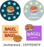 bagel sandwich label  icon... | Shutterstock .eps vector #1597935079