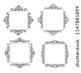 vintage vector swirl frame set | Shutterstock .eps vector #1147881899