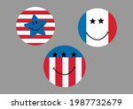 patriotic smile face mini... | Shutterstock .eps vector #1987732679