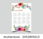 watercolor flowers calendar... | Shutterstock .eps vector #2052805613