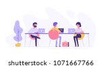 coworking space with creative... | Shutterstock .eps vector #1071667766