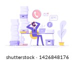 tired and exasperated office... | Shutterstock .eps vector #1426848176