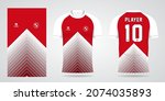 red sports jersey template for... | Shutterstock .eps vector #2074035893