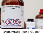 Small photo of hydrochloric acid, a chemical used in laboratories and dangers