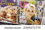 Small photo of Augusta, Ga USA - 03 10 23: Feb magazines and tabloids at checkout at a grocery store Brittany Spears Keto Fortnite