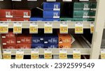 Small photo of Grovetown, Ga USA - 02 16 22: Food lion Grocery store 2022 cigarette case and prices LM brand