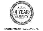 4 years warranty label icon... | Shutterstock .eps vector #629698076