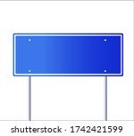 sign road blue blank vector.... | Shutterstock .eps vector #1742421599