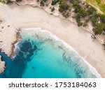 Small photo of Aerial view of Cala Bassa in Ibiza