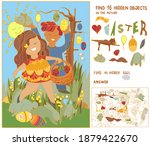 find  hidden objects. egg hunt. ... | Shutterstock .eps vector #1879422670