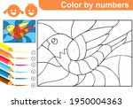 coloring page by numbers for... | Shutterstock .eps vector #1950004363