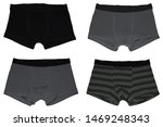 Set of male underwear. Dark set of male underwear. Pants boxers isolated on white background. Men's underwear.