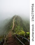 Small photo of Haiku Stairs, an infamous hike on the Hawaiian island of O'ahu.
