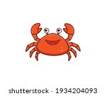 Cute Crab Cartoon Vector Icon...