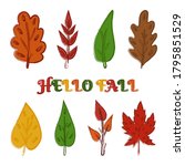 set of autumn fall vector... | Shutterstock .eps vector #1795851529