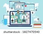 medical professionals remotely... | Shutterstock .eps vector #1827470540