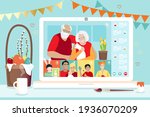 happy easter home celebration ... | Shutterstock .eps vector #1936070209