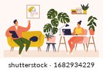 woman and man working at desk... | Shutterstock .eps vector #1682934229