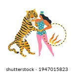 the circus tiger dancing with... | Shutterstock .eps vector #1947015823