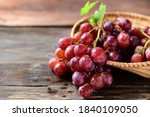 Fresh Red Grapes Fruit In A...