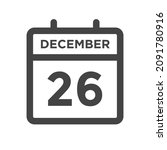 december 26 calendar day or... | Shutterstock .eps vector #2091780916