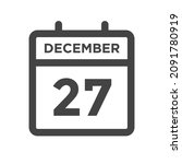 december 27 calendar day or... | Shutterstock .eps vector #2091780919