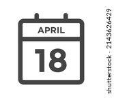 april 18 calendar day or... | Shutterstock .eps vector #2143626429