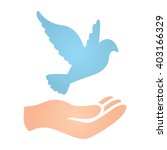 dove and hand peace donation... | Shutterstock .eps vector #403166329