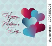 happy mother's day text  hearts ... | Shutterstock .eps vector #1709300203