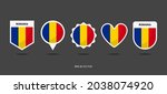 romania flag set vector... | Shutterstock .eps vector #2038074920